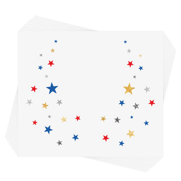 No summer celebration is complete without a little Flash! Get the American Starry Eye Jewel metallic red, white and blue temporary tattoos!